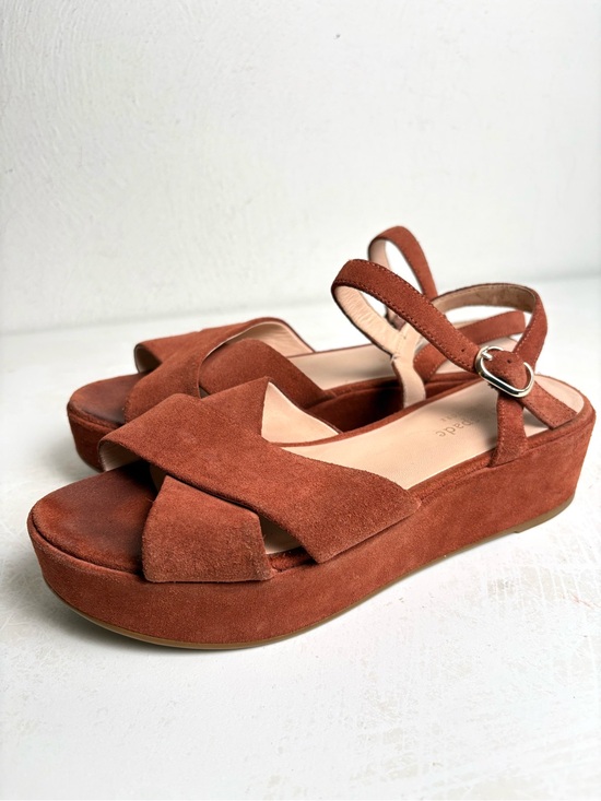 kate spade Shoes - Kate Spade Bunton Suede Flatform Sandals Brown / Dark Tawny 7.5